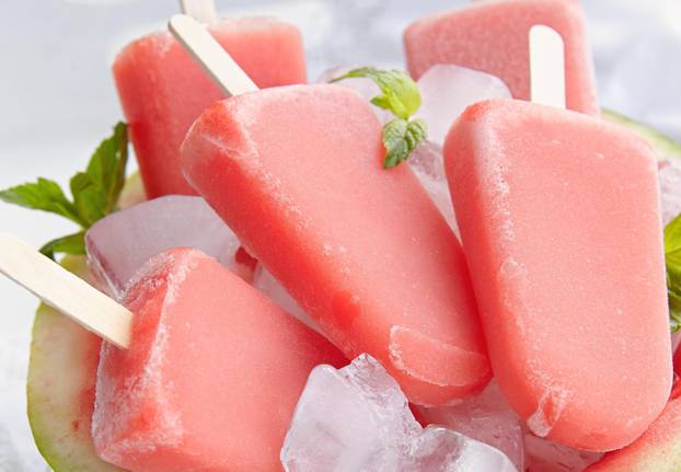 Watermelon lime popsicle