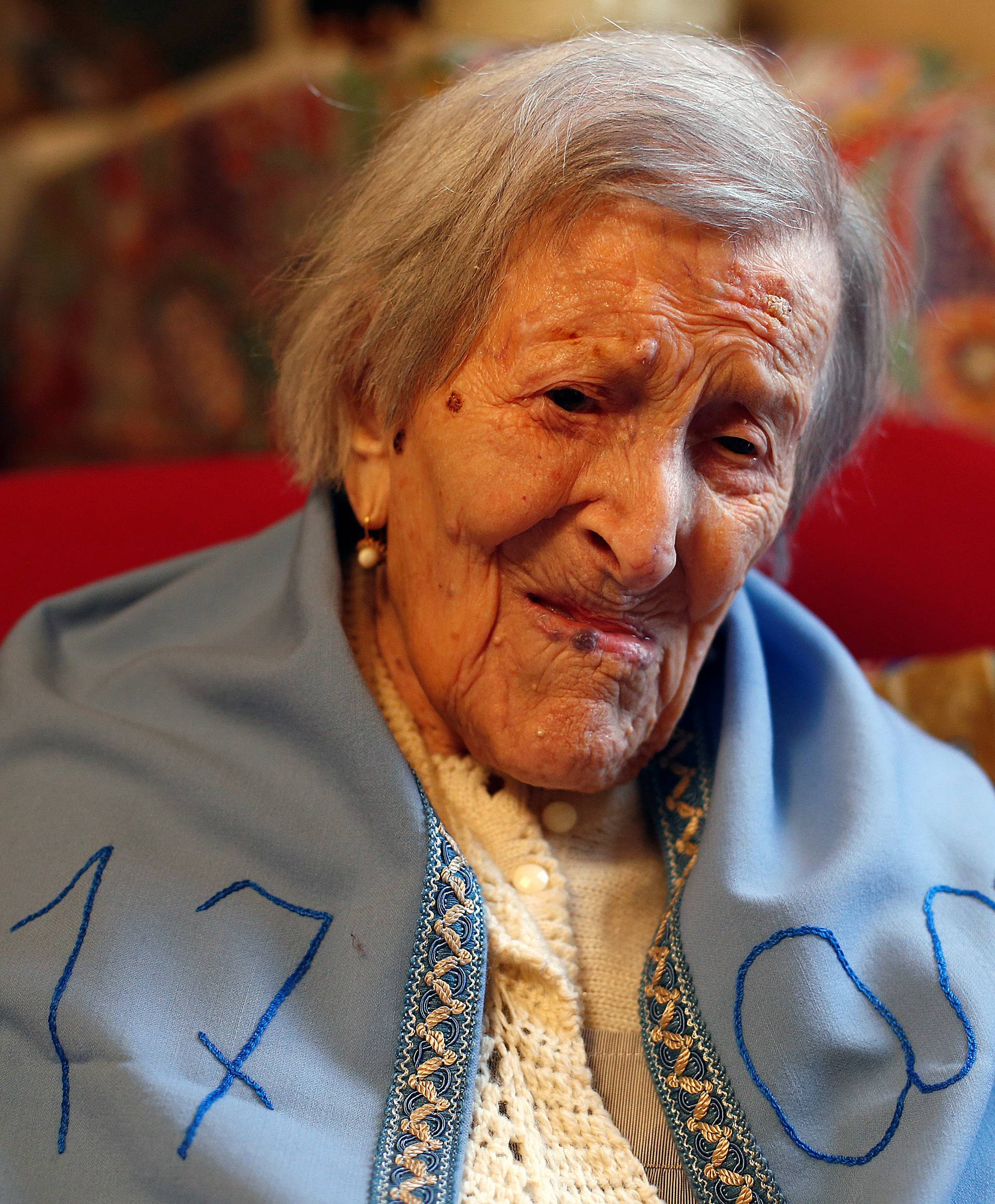 Emma Morano, thought to be the world's oldest person and the last to be born in the 1800s, is seen during her 117th birthday in her house in Verbania