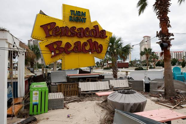 Aftermath of Hurricane Isaias, in Gulf Breeze, Florida