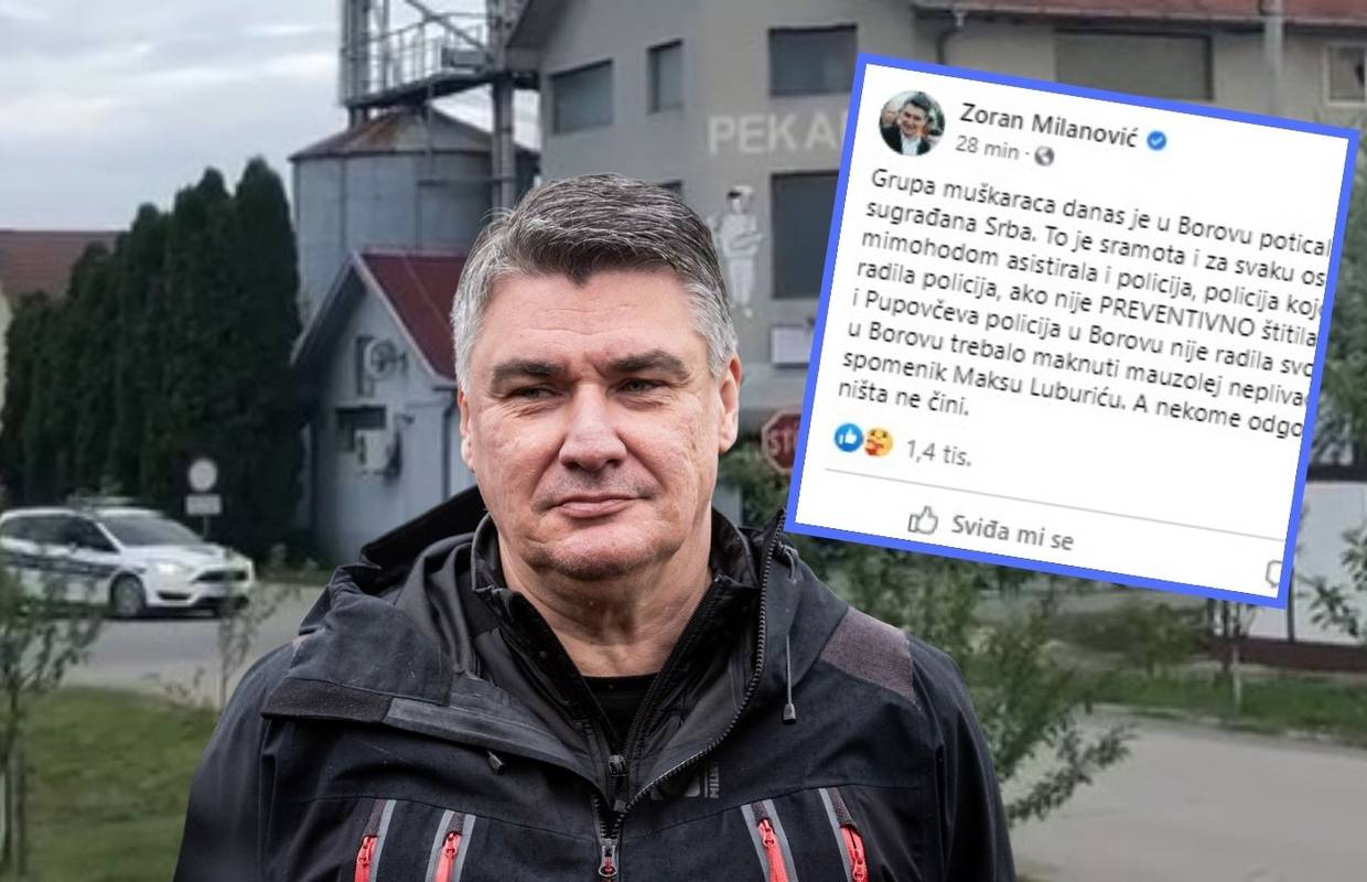 Milanović o incidentu u Borovu: Gnjusno! Ali što radi Pupovčeva i Plenkovićeva policija tamo?