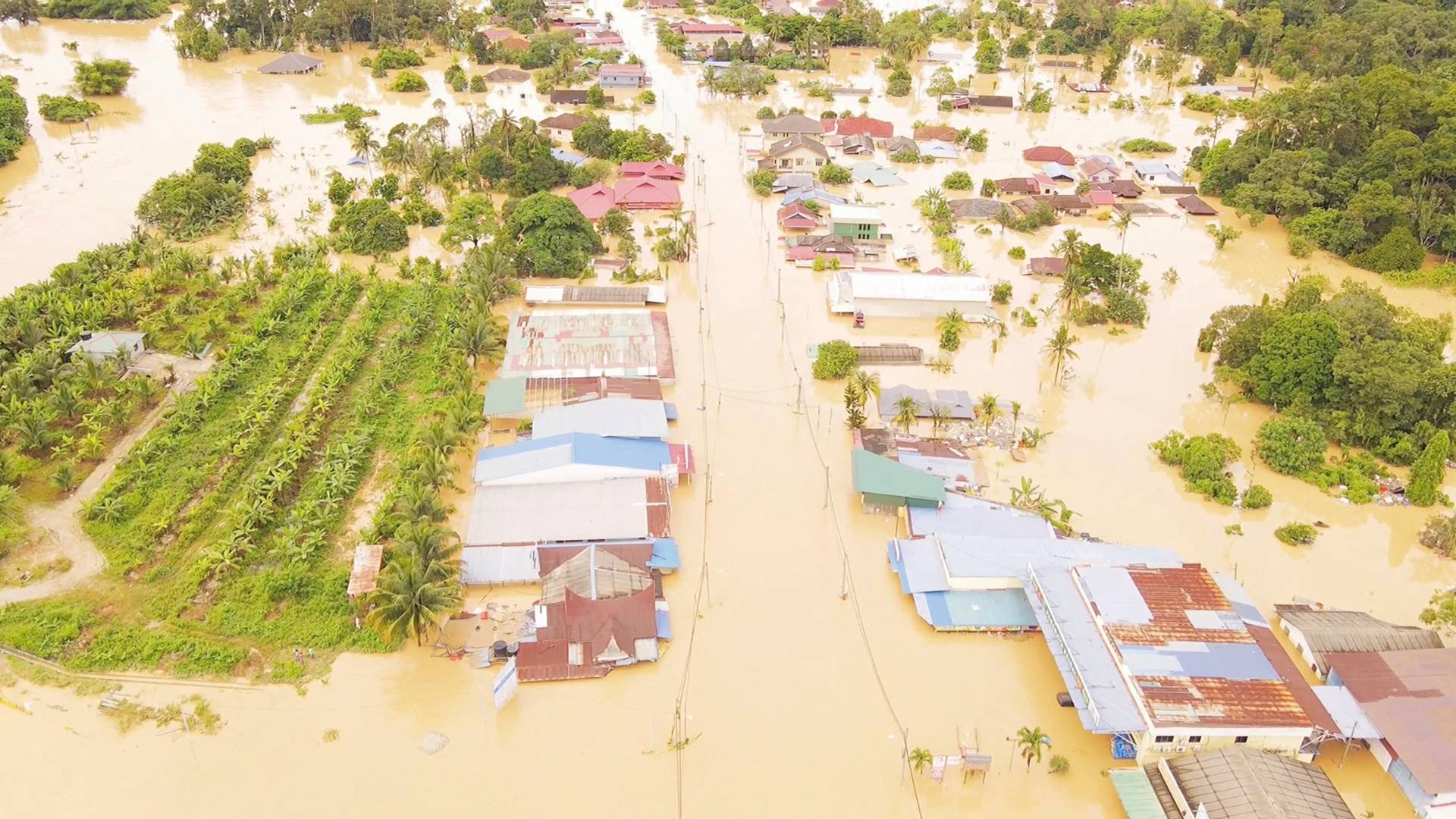 Flooded residential area in Hulu Langat, Selangor state