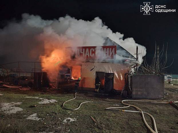 Aftermath of a Russian drone attack in Odesaa region