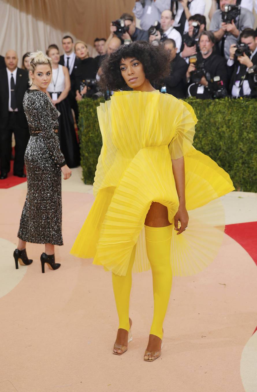Singer Knowles and Actress Stewart arrive at the Met Gala in New York