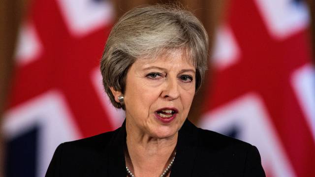 Britain's Prime Minister Theresa May makes a statement on Brexit negotiations with the European Union at Number 10 Downing Street, London
