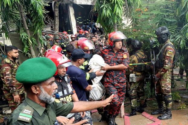 Air force training aircraft crashed into Milestone College campus, in Dhaka