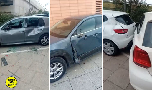 VIDEO Krš i lom usred Solina: Kamionom razbio četiri auta