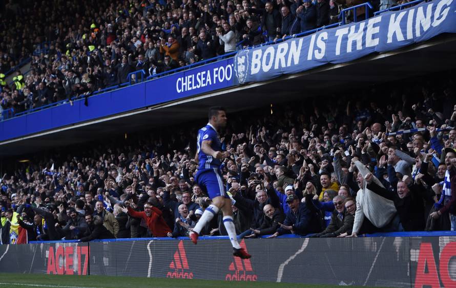 Chelsea's Diego Costa celebrates scoring their first goal