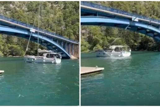 VIDEO Drama u Skradinu, jarbol jedrilice bio zapeo za most pa pukao: 'Vikali smo im - stop!'