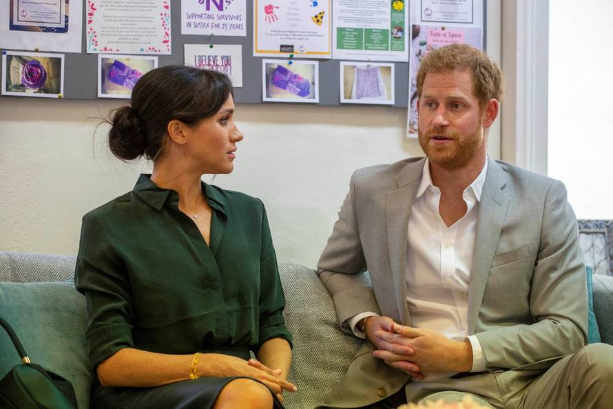 Britain's Prince Harry and Meghan, Duchess of Sussex vist Survivors' Network in Brighton