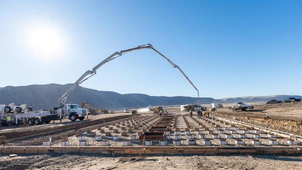 A view of the construction site of fusion startup Helion's first power plant in Malaga, Washington