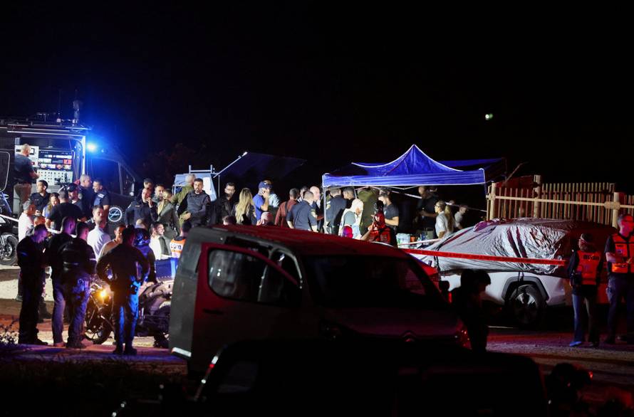 Israeli security forces gather to locate Major General Yifat Tomer-Yerushalmi, in Herzliya