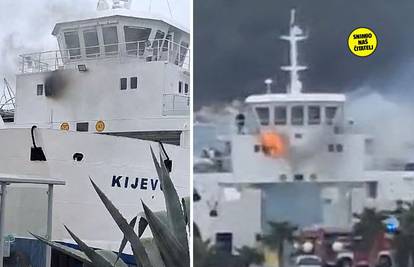 VIDEO Drama u Biogradu! Izbio požar u kabininama posade na brodu Kijevo: Nije bilo putnika