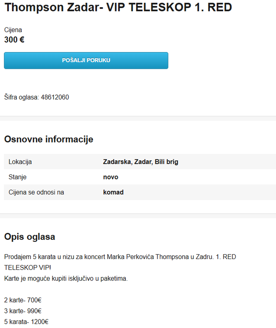 Ovo su cijene ulaznica za koncerte Thompsona: Krenula je i preprodaja na oglasnicima