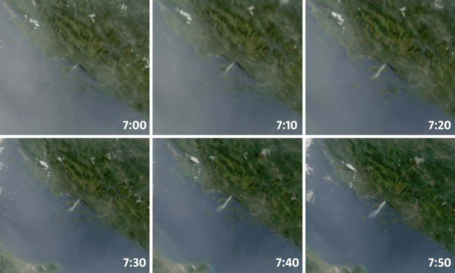 Pogledajte satelitske snimke požara kod Makarske! Dim se nadvio preko mora i Brača