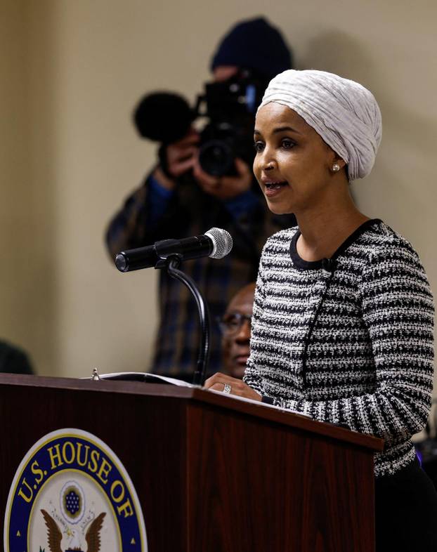 U.S. Rep. Ilhan Omar holds a town hall meeting in Minneapolis