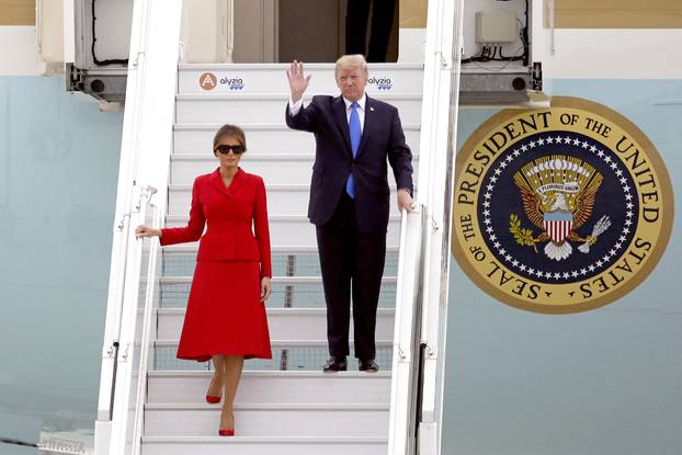 U.S. President Donald Trump Arrives At Orly Airport In Paris