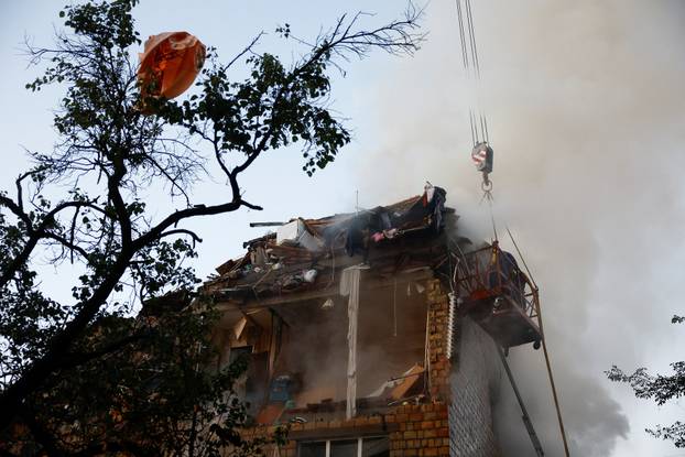 Aftermath of a Russian missile and drone attack in Kyiv