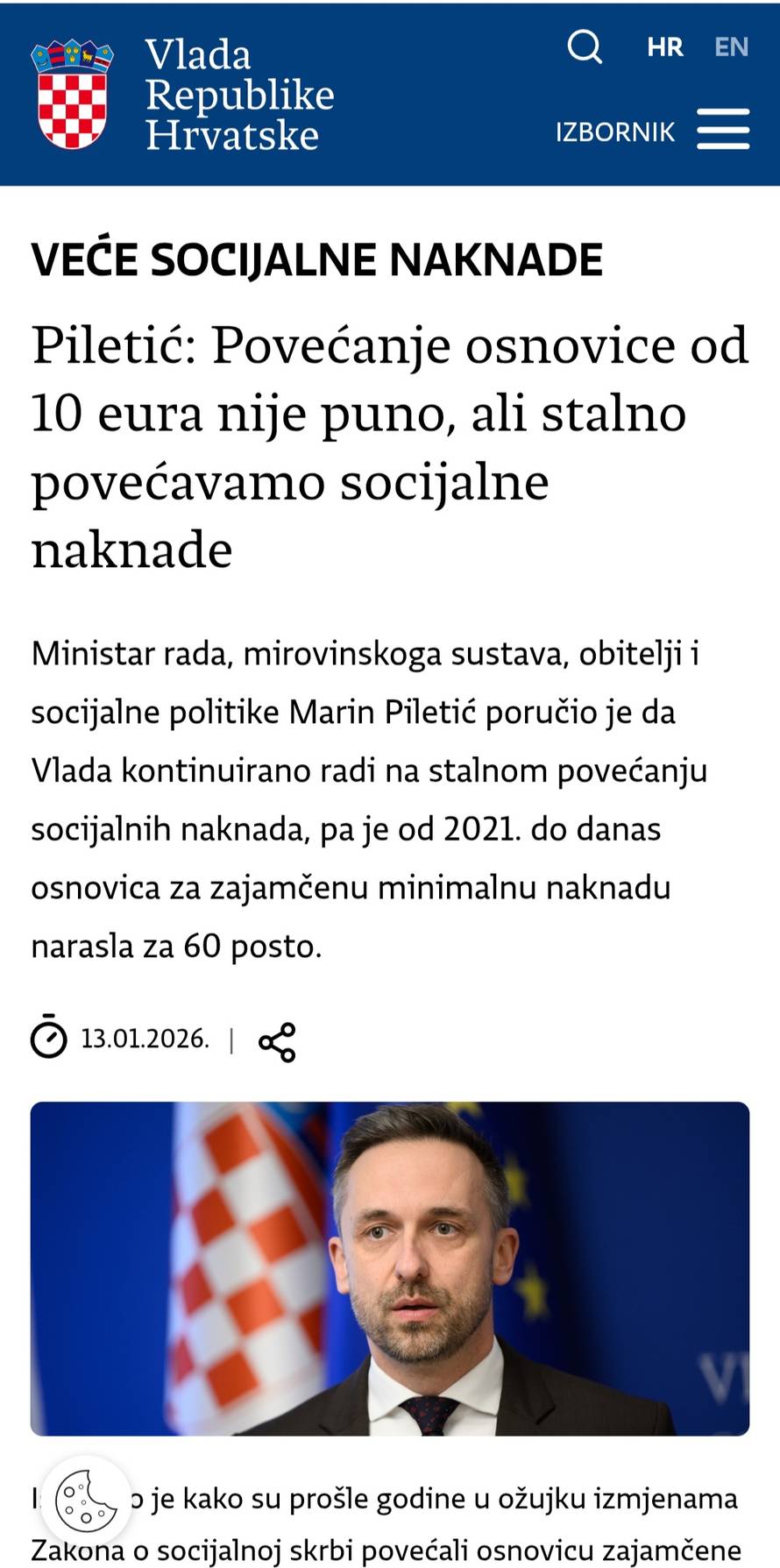Vlada prozivala medije, a na stranicama naveli krivi naslov! Hitno su ubacili riječ 'osnovica'