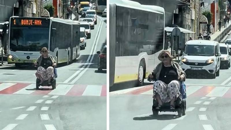 HIT SNIMKA Baka u kolicima se vozi cestom, a iza nje se stvorila velika kolona: 'Samo u Splitu!'