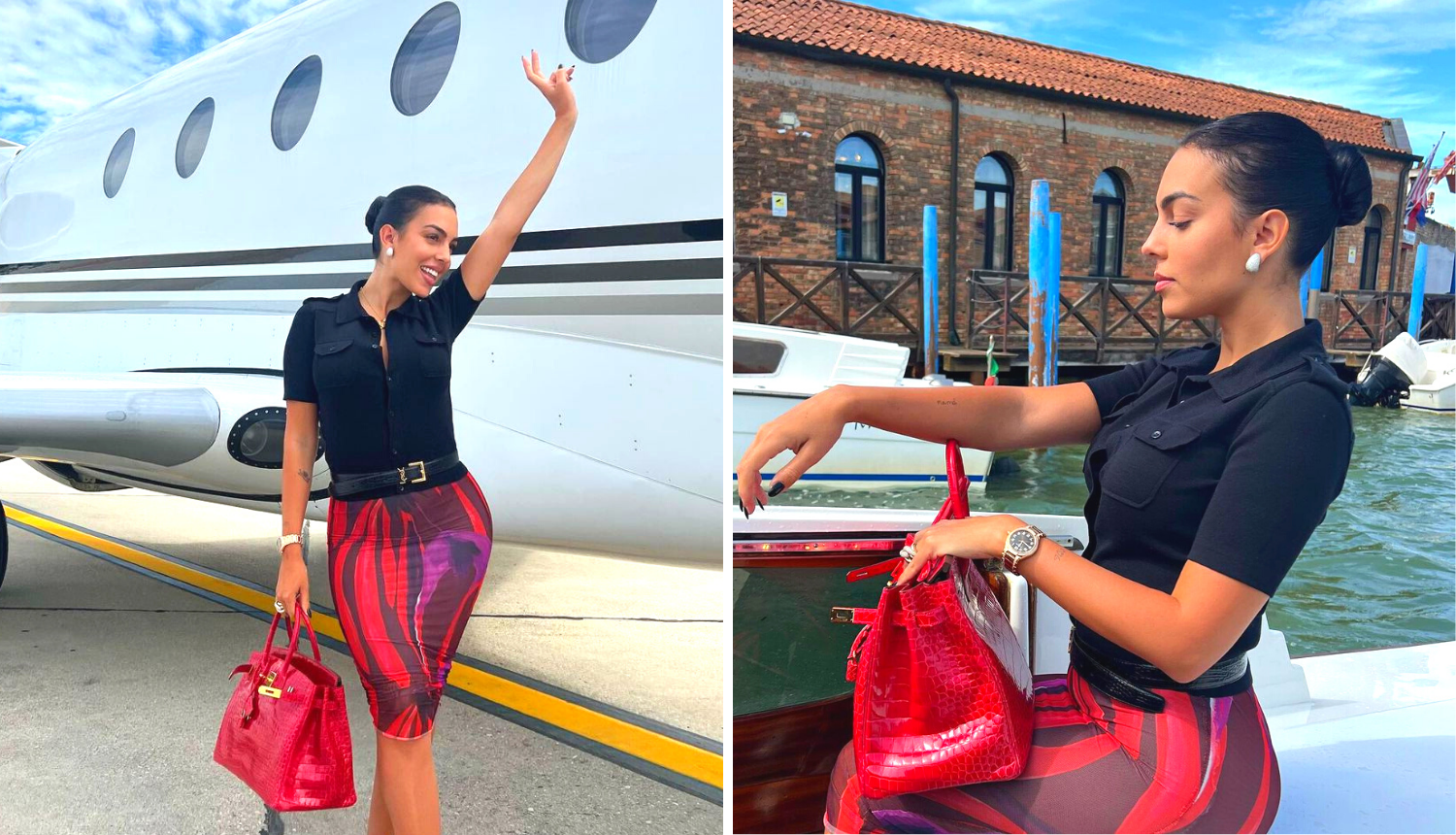 Ronaldova Georgina stigla je privatnim avionom u Veneciju, privukla pažnju skupom torbom