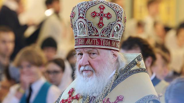 Patriarch Kirill of Moscow and All Russia conducts a service in Moscow