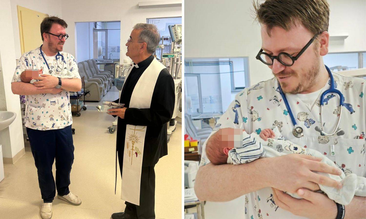 Dirljive slike: Ovo je bebica koju su našli u košu za smeće, drži je doktor po kojem je dobila ime