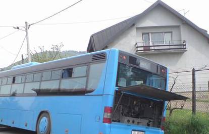 Autobus je htio proći kraj kamiona pa upao u jarak 