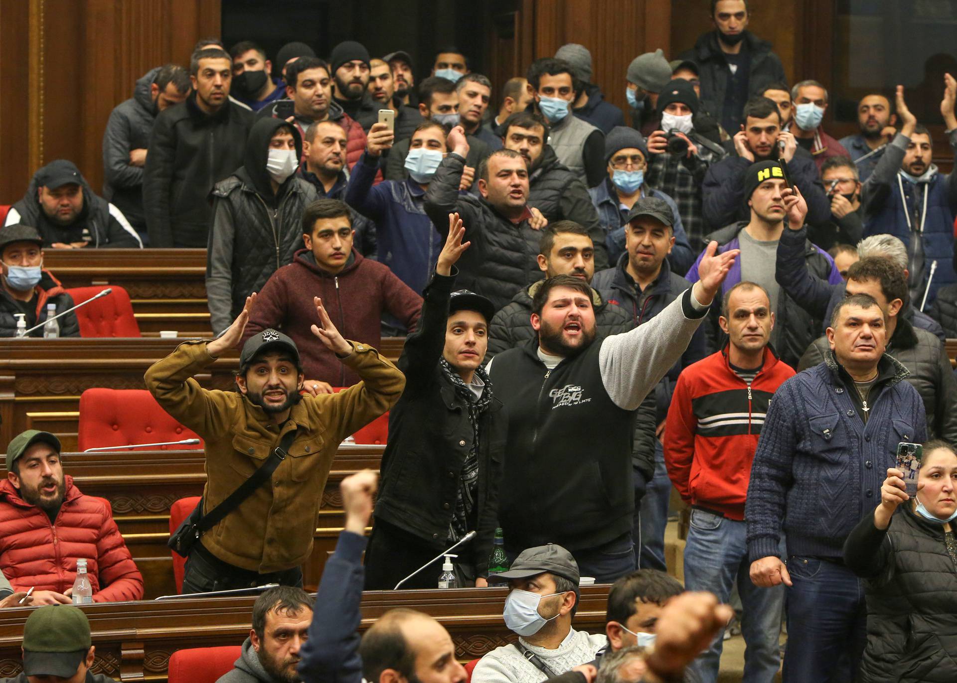 People storm the government house in Yerevan