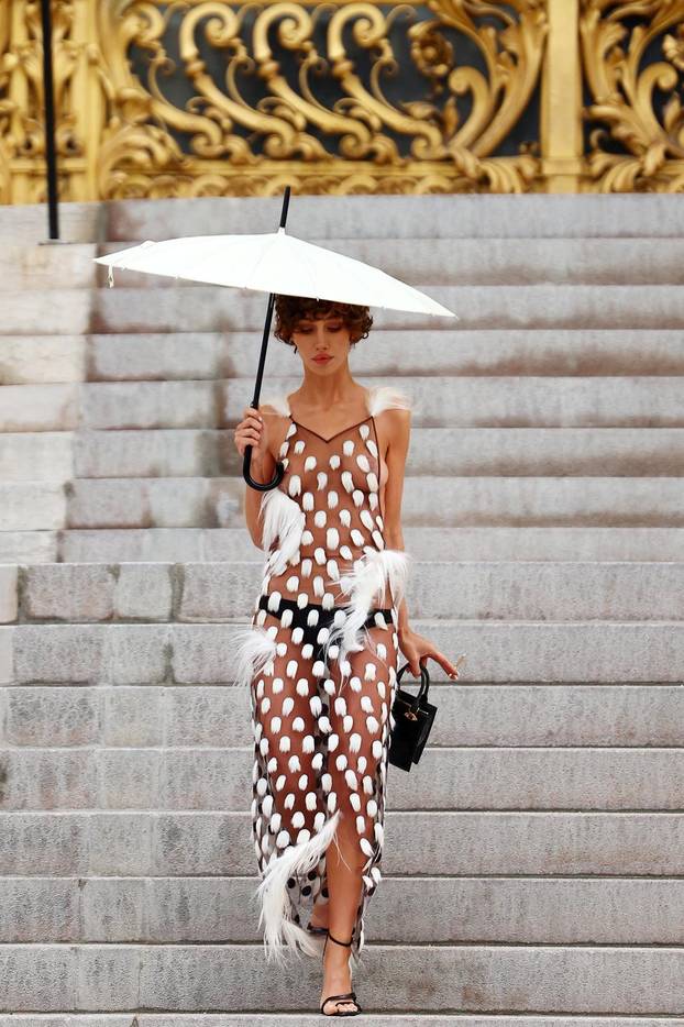 Guests at Schiaparelli Haute Couture Spring/Summer 2026 show in Paris