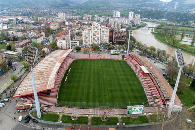 Pogled iz zraka na stadion Bilino Polje u Zenici