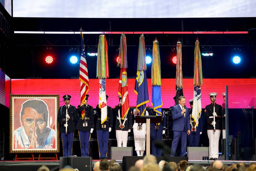 Memorial service for slain conservative commentator Charlie Kirk, in Glendale