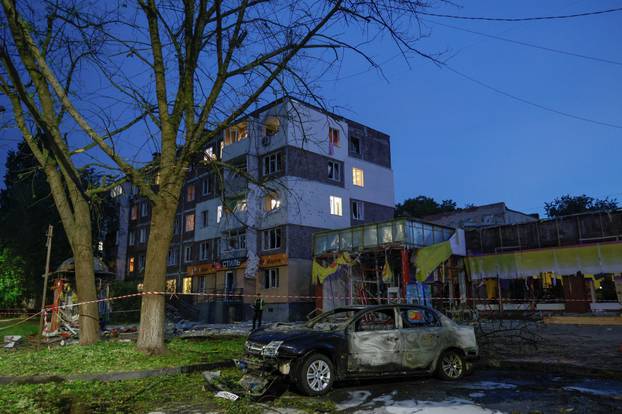 Aftermath of a Russian drone attack in Chernihiv