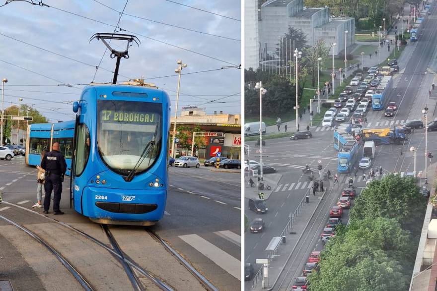 Veliki zastoj tramvaja u Zagrebu na Savskoj: 'Prednji kraj je išao prema Ciboni, zadnji je izletio'