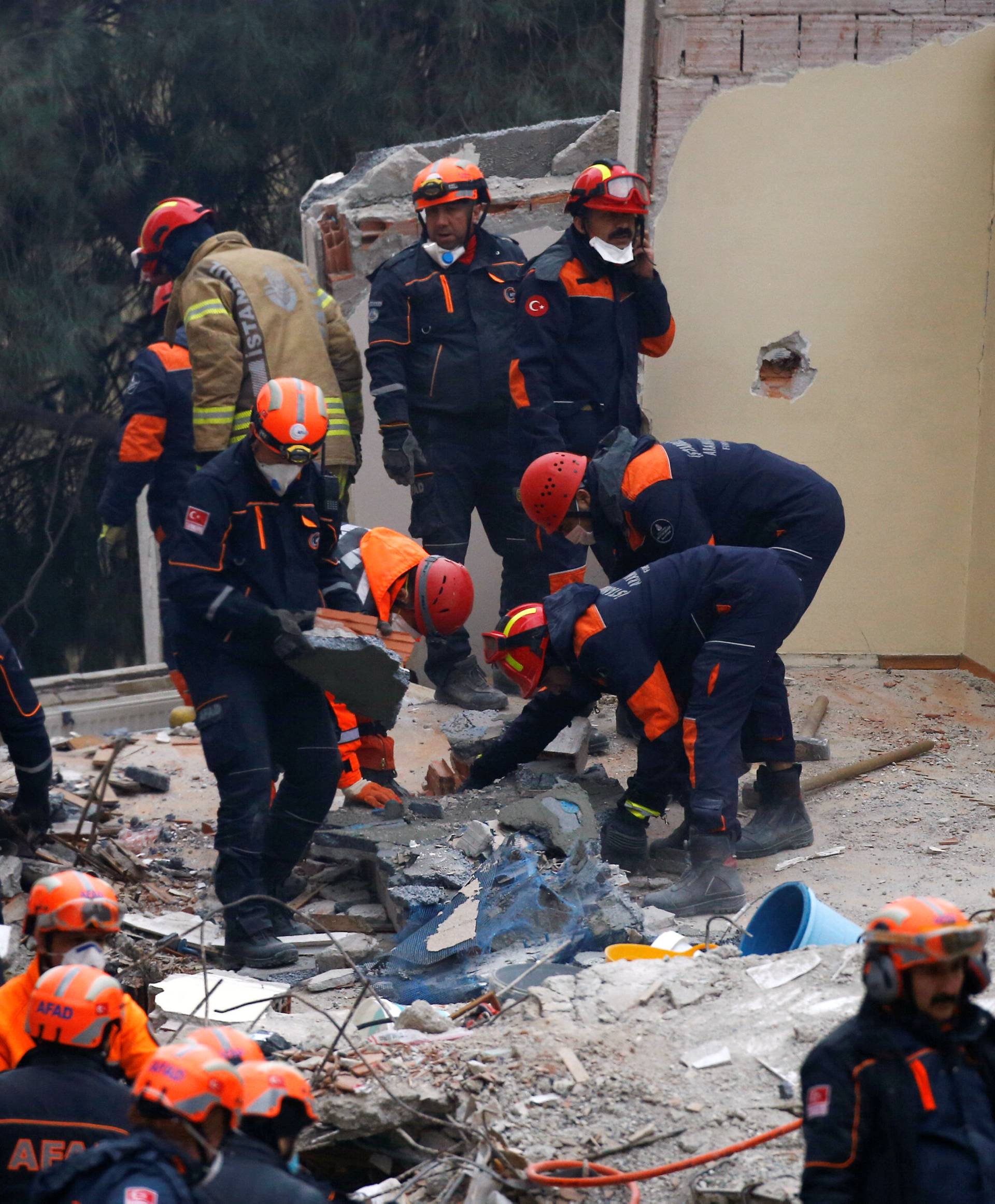 Site of a collapsed residential building in Istanbul