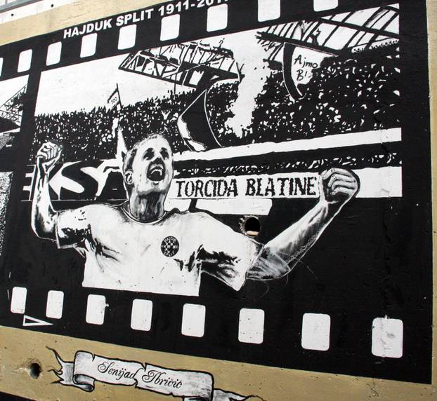 Split: Torcida naslikala veliki mural najboljih igra?a kroz generacije Hajduka