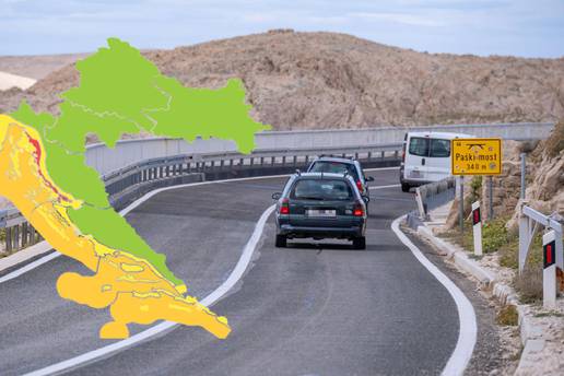 Crveno i narančasto upozorenje za priobalne dijelove Hrvatske: Udari olujne bure do 130 km/h