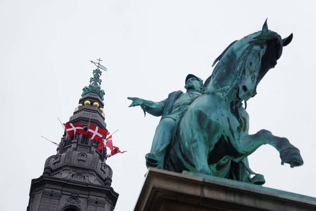 Denmark flags at half-mast on the occasion of King Harald's death