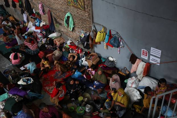Temporary shelter following a deadly flash flood in Batang Toru, South Tapanuli