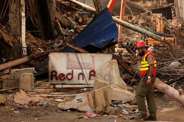Aftermath of fire in a shopping mall in Karachi