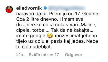 Ella Dvornik je priznala da pije oko dvije litre Coca Cole svaki dan, a mnogi joj u to ne vjeruju