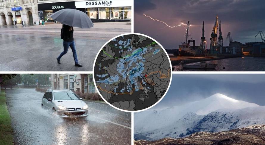 Popodne stiže obilna kiša, jak vjetar, nevere, a negdje i snijeg