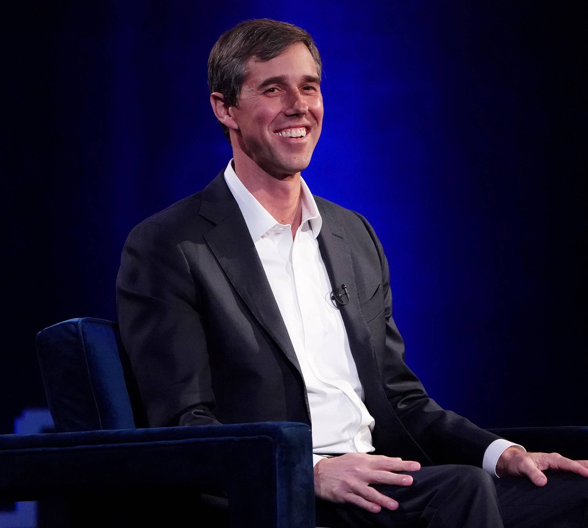 FILE PHOTO: O'Rourke speaks to Winfrey on stage during a taping of her TV show in Manhattan