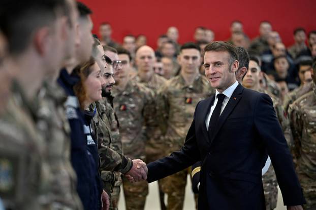 French President Emmanuel Macron visits the Istres military air force base