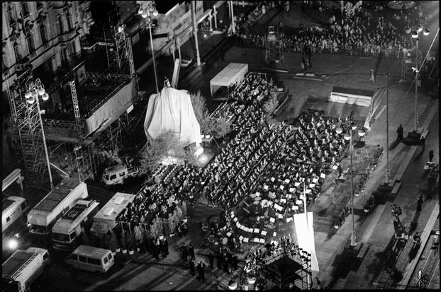 Zagreb: Svečano otkrivanje spomenika banu Josipu Jelačiću na istoimenom trgu, 15.10.1990.