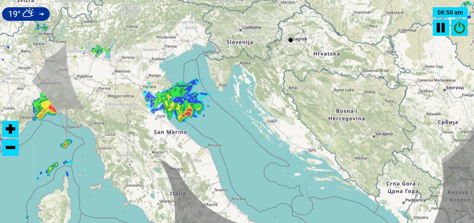 Pogledajte nevrijeme koje ide na Hrvatsku! Na karti veće od Istre, upalio se sustav za oluje