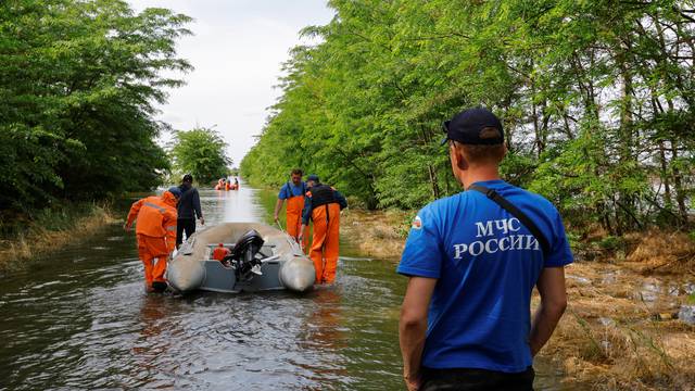 Flooded Korsunka settlement following Nova Kakhovka dam collapse