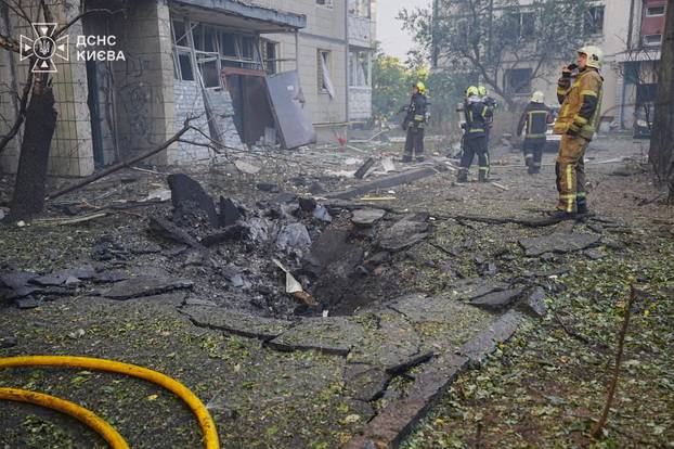 Aftermath of a Russian drone attack in Kyiv