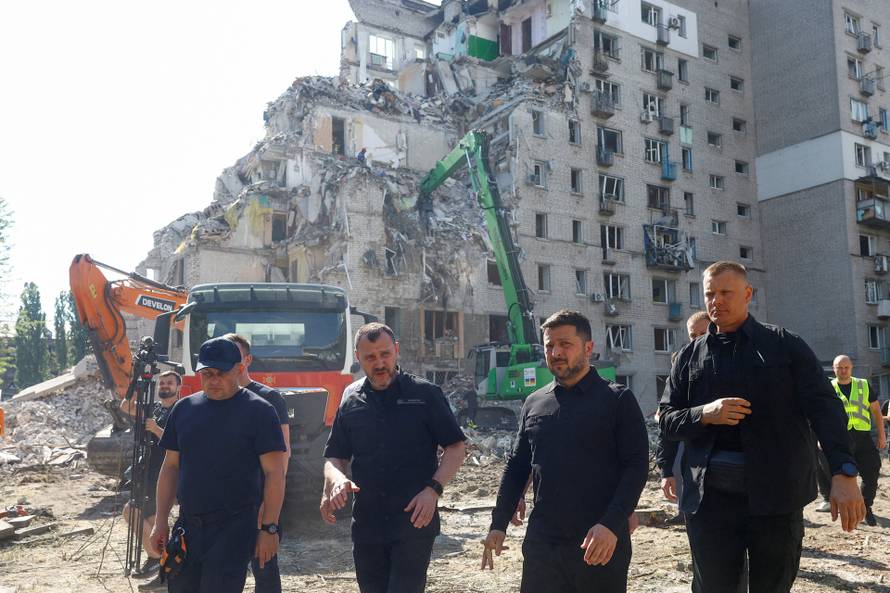 Aftermath of a Russian missile and drone attack in Kyiv