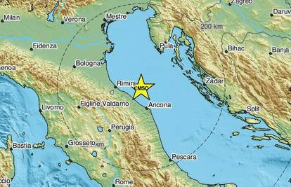 Potres u Jadranu 4,3 Richtera