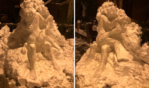 Michelangelo s Tre&scaron;njevke: 'Moja snje&zcaron;na skulptura hit je u kvartu. Sve je tvrdo. Ledeno je'